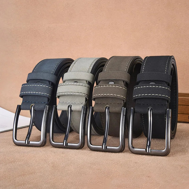 Men's Belt with Metal Pin Buckle, Designer Fashion Waist Strap Versatile for Everyday & Formal Outfits Great Gift Choice for Him