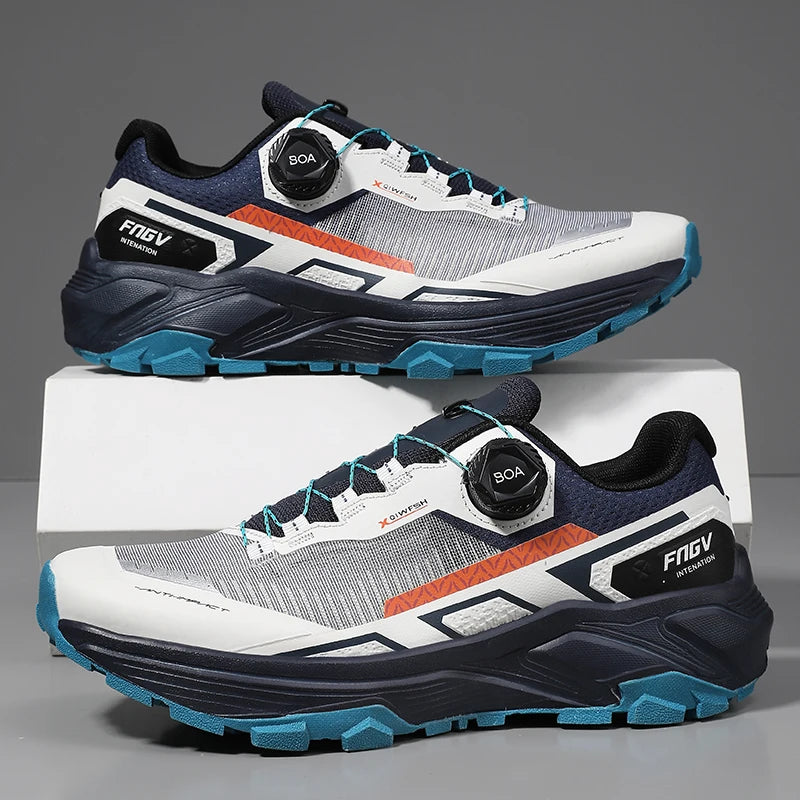 Shoes for Men 2025 New Men Sneakers Leather Waterproof Mountaineering Camping Hiking Shoes Thick Sole Comfortable Running Shoes