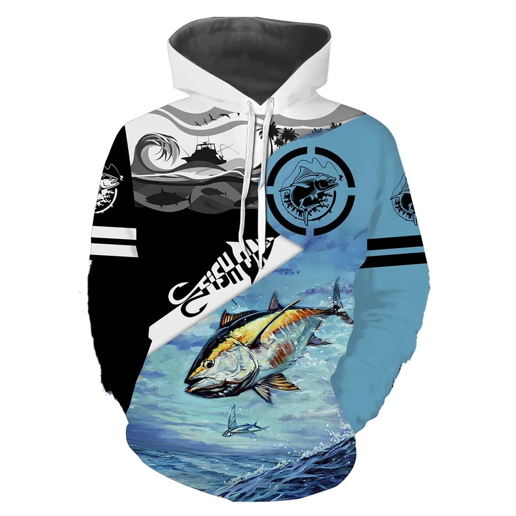 Funny Tuna Fishing 3D All Over Printed Mens hoodies Harajuku Streetwear Hoodie Unisex Casual Pullover Autumn Jacket Tracksuits