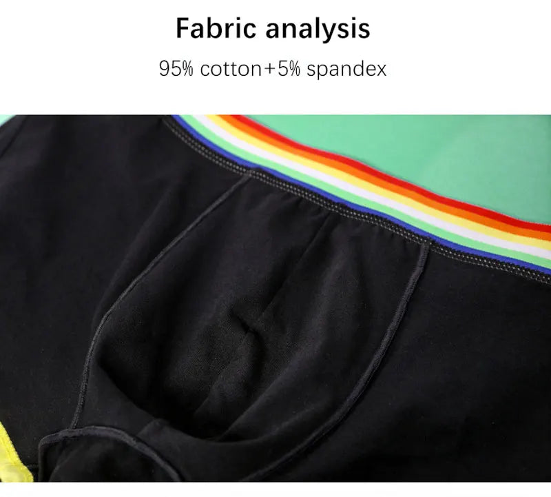 Rainbow Belt Boxershorts Men Boxers Male Underwear Panties Cotton Shorts Boxer Youth Breathable Comfortable Underpants Cueca