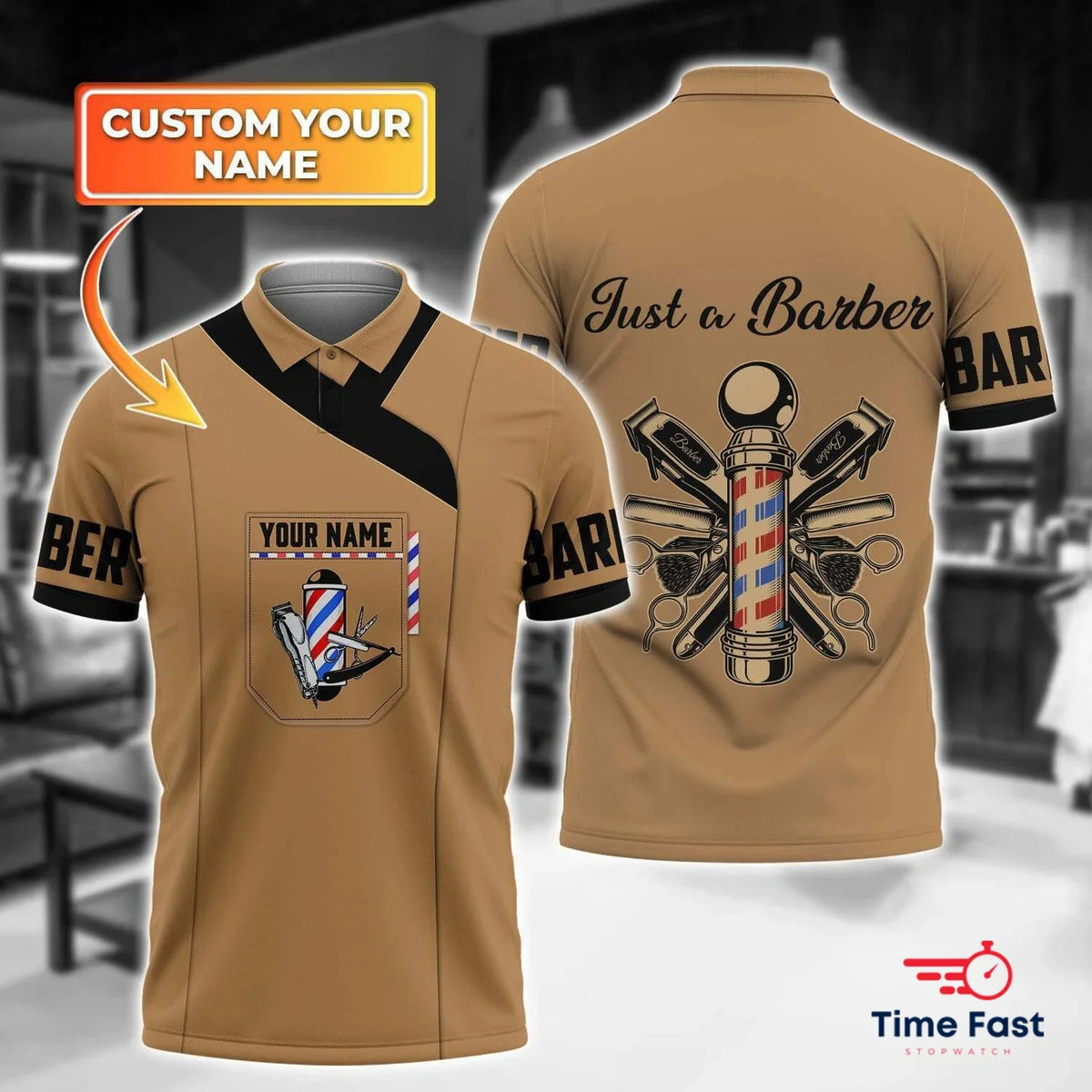 2025 Barber Short Sleeve Polo Shirts For Men Clothing Hairdresser Cosplay POLO Shirt Custom Name Uniform Jersey Male Y2k Tops