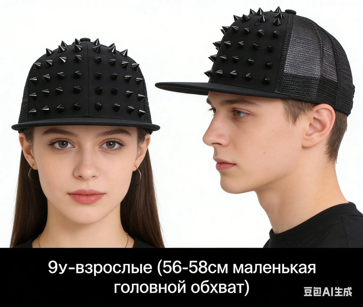 Men Caps Flat Hat Hip Hop Snapback Fancy Rivet Baseball Cap Street Dance Cap Trendy Mesh Visor Youth Boys Girls