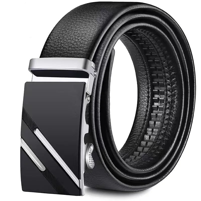 Men's Belt Can Be Cut Automatic Buckle Leather Belt Fashion Classic Versatile Trend Pants Belt