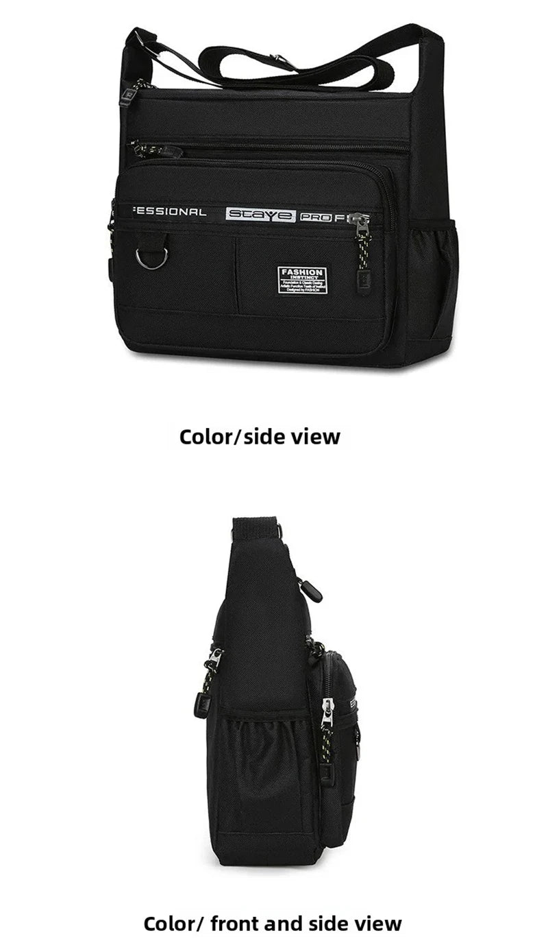 Men Crossbody Bag Single Shoulder Bags Big Capacity Commuter Storage Bag Fashion Multi-Pockets Business Travel Crossbody Bags