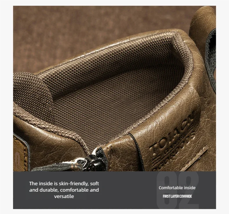 Men's high top boots new casual fashion comfort casual boots wear-resistant height increasing versatile high top workwear boots