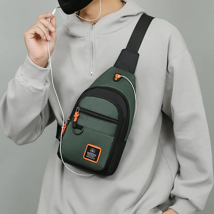 Men's Leisure Outdoor Hiking Bike Shoulder Bag, Waterproof Sports Crossbody Bag, Travel Backpack, Men's Chest Bag, Shoulder Bag