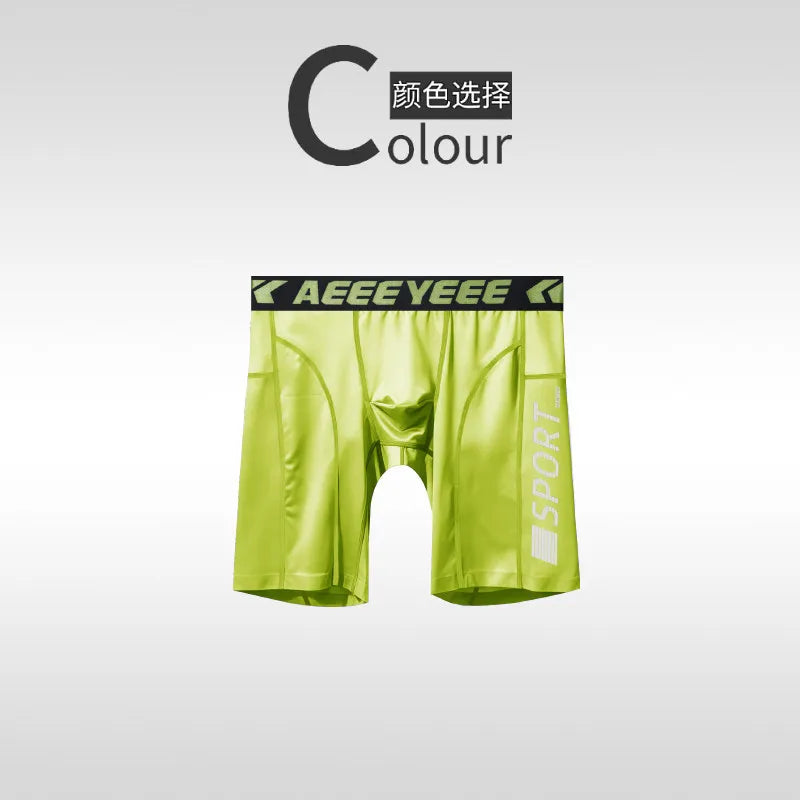 Boxershorts Sports Sexy Mens Long Underwear Quick-dry Shorts U Pouch Men Flat Boxers High Elasticity Man Panties Fitness Running