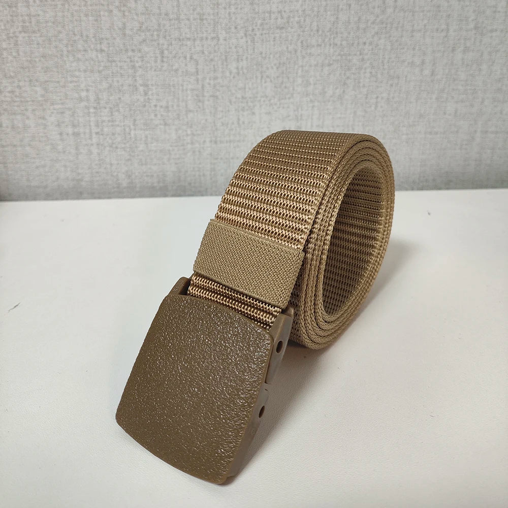 Men's Belt Outdoor Casual Fashion Canvas Belt 120cm Metal Free Adjustable Waist Belt for Outdoor Travel Tactical Jeans Belt
