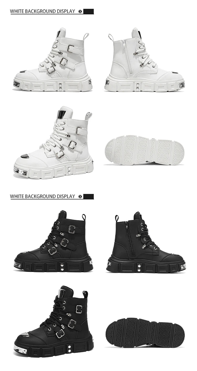 Fashionable Men's High-Top Boots with Comfortable Fabric Lining, Thick and Durable Soles, All-Weather Grip, Suitable for Outdoor Activities, Hiking, Mountaineering, and Camping