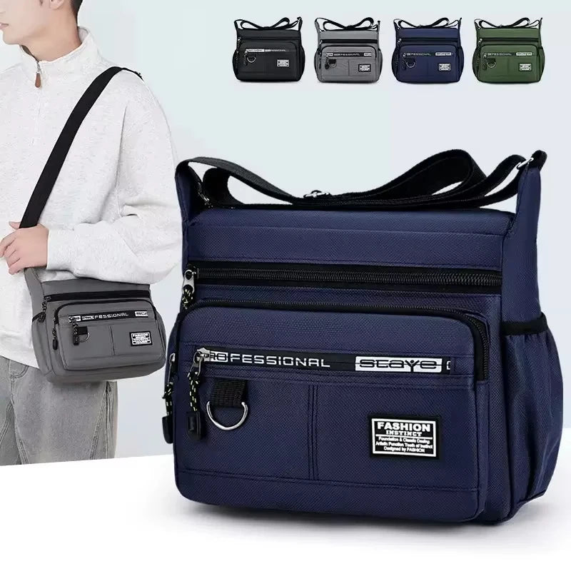 Men Crossbody Bag Single Shoulder Bags Big Capacity Commuter Storage Bag Fashion Multi-Pockets Business Travel Crossbody Bags