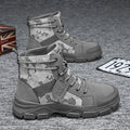 Men's Shoes Camouflage High Top Work Boots New Comfortable Sneakers Men Outdoor Hiking Shoes Men Non-Slip Lace-Up Platform Boots