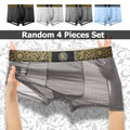 4pcs Men Underwear Boxers Pack Boxer Hombre Mens Traning Sexy Underpants Teenagers Boys Boxershorts Men Sports Comfy Men Boxers