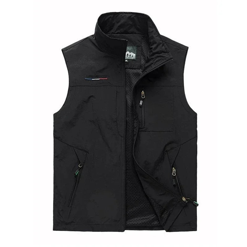 Men's Vests Mens Jacket Sleeveless Vest Spring Summer Autumn Casual Travels Hiking Work Vest Multi-pockets Vest Waistcoat 5XL