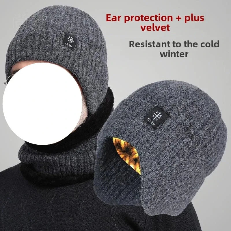 Men's Hat Winter Warm Knitted Hat Ear Protection Thickened Winter Autumn/Winter Knitted Hat