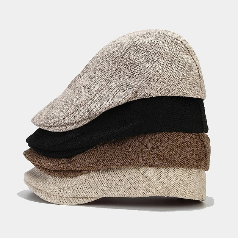 Men's Classic England Style Hat Berets Breathable Caps for Men Women Summer Autumn Flat Cap Cotton Linen Retro Beret Hats Cap