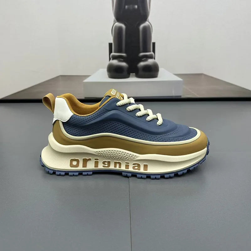 New Sneakers Men Wear Resistant Anti Slip Breathable Running Shoes Thick Soled Height Boosting Casual Shoes Zapatos Para Hombres