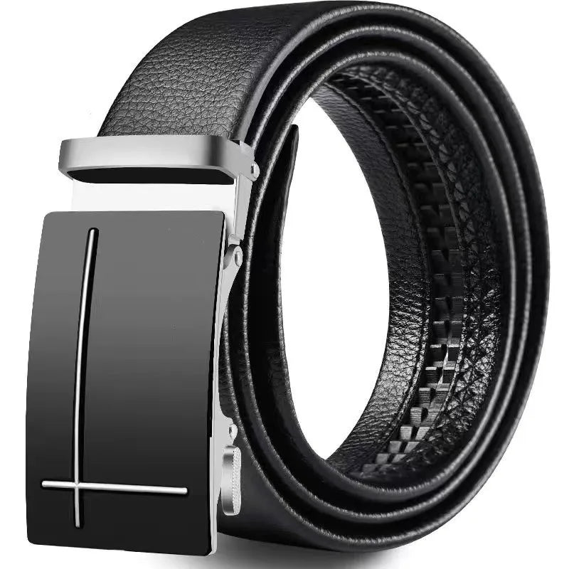 Men's Belt Can Be Cut Automatic Buckle Leather Belt Fashion Classic Versatile Trend Pants Belt