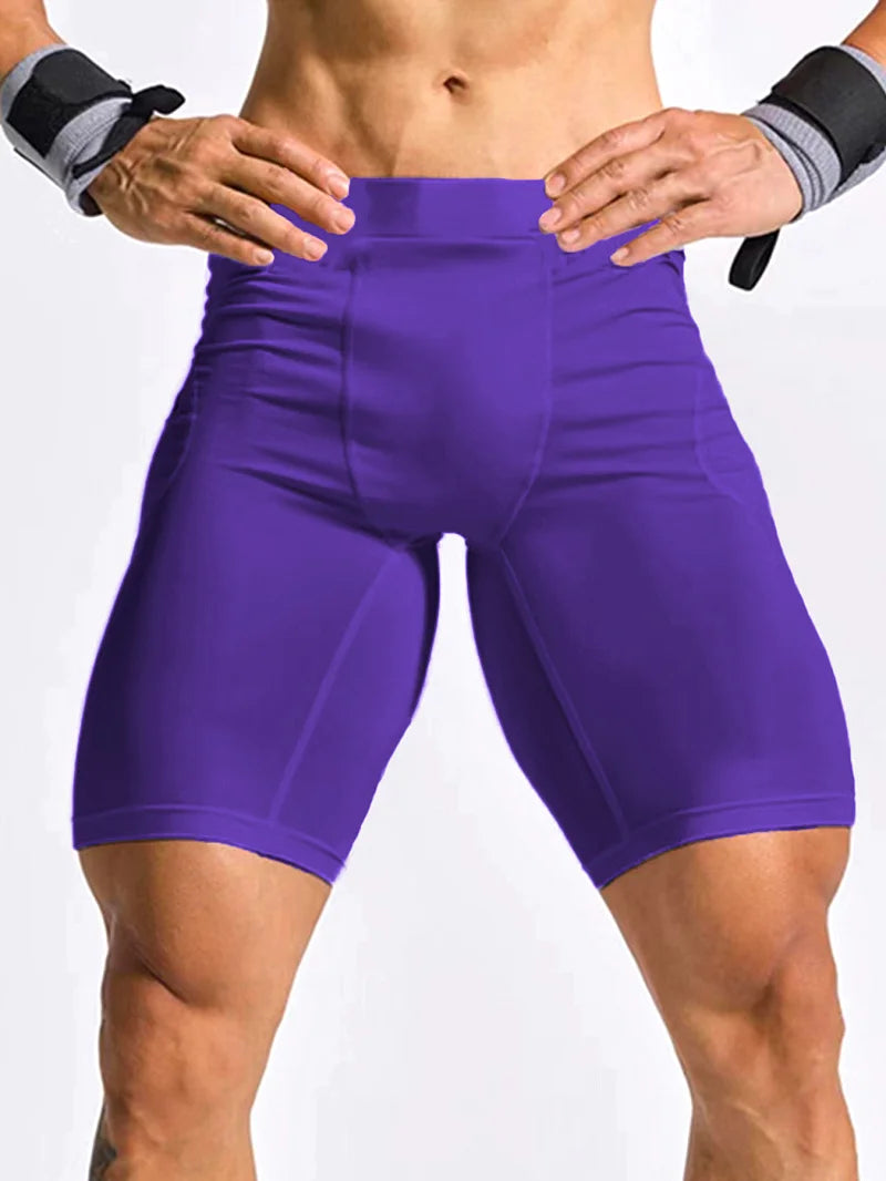Men Bodybuilding Shorts Fitness Workout Inseam Gym Knickers Male Muscle Alive Elastic Compression Tights Skinny Leggins Hombre