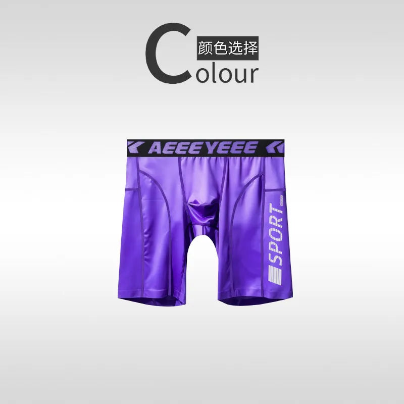 Boxershorts Sports Sexy Mens Long Underwear Quick-dry Shorts U Pouch Men Flat Boxers High Elasticity Man Panties Fitness Running