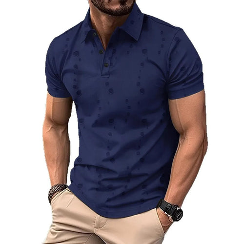 New Summer Men's Hole Polo Shirts Fashion Streetwear Short SLeeve Casual Polos Men Turn Down Collar Pullover Sports Tees Tops