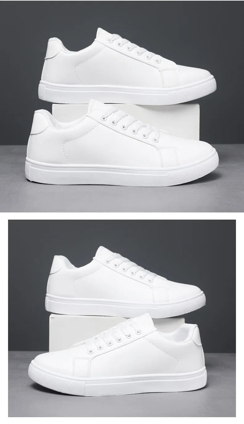 Sneakers Men Shoes 2026Leather Mens Casual Shoes Flat Male Footwear Fashion Black White Shoes Tenis Masculino Skateboard