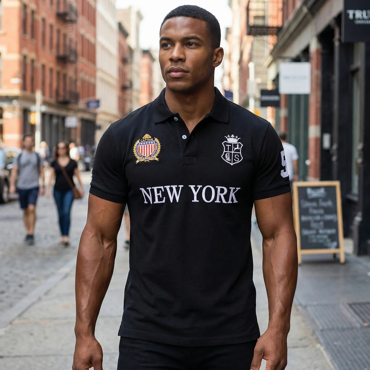 Men's Polo Shirt USA New York Royal Short Casual Sport Party High-End Cotton Embroidery Luxury Contrast Color Original Design