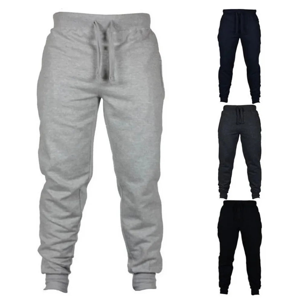 Autumn and Winter Men Warm Casual Pants Fitness Sportswear Tracksuit Bottoms Trousers Black Gyms Jogger Pants
