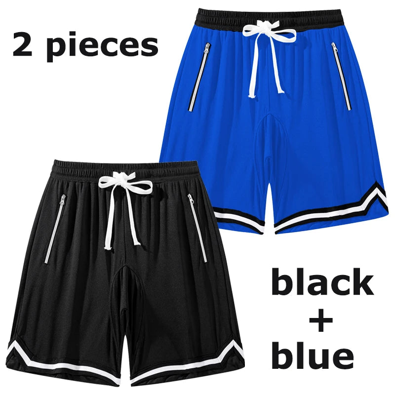 Men's Fitness Joggers Casual Breathable Short Sports Basketball Shorts Mesh Quick Dry Gym Shorts for Male Pants Summer