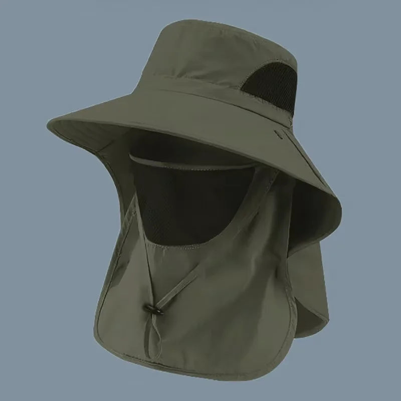 Summer Sun Hats UV Protection Outdoor Hunting Fishing Cap For Men Women Hiking Camping Visor Bucket Hat Neck Flap Fisherman Hat