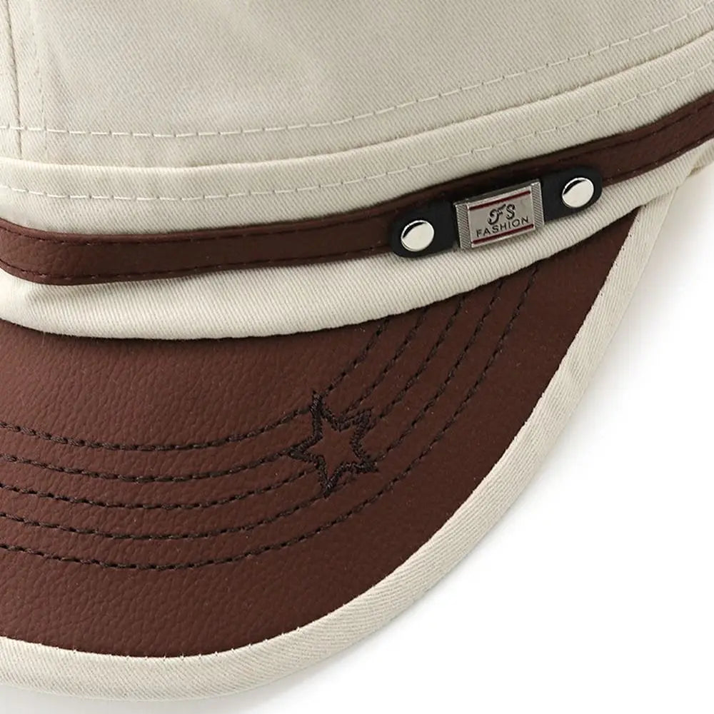 Hat Men Unisex  Hat Baseball Cap Cotton Cadet Hat   Breathable Combat Fishing Flat Adjustable Cap
