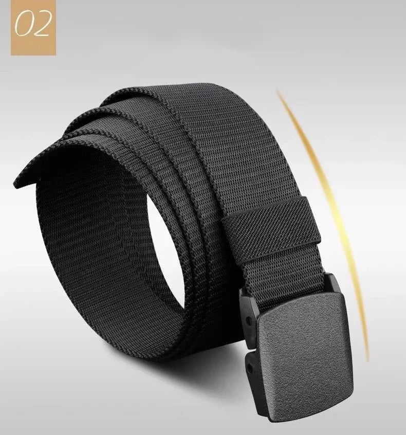 Men's Belt Outdoor Casual Fashion Canvas Belt 120cm Metal Free Adjustable Waist Belt for Outdoor Travel Tactical Jeans Belt