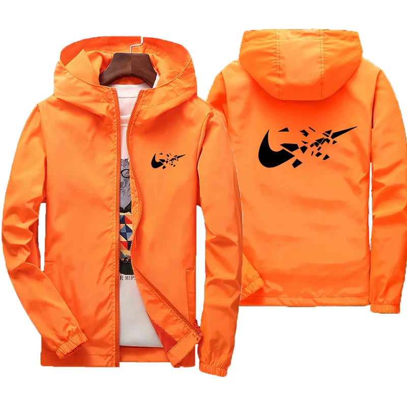 2026 Fashion Street Windproof Shrink and Waterproof Zipper Jacket with Thin Hoodie, Men's Jacket, Spring and Autumn