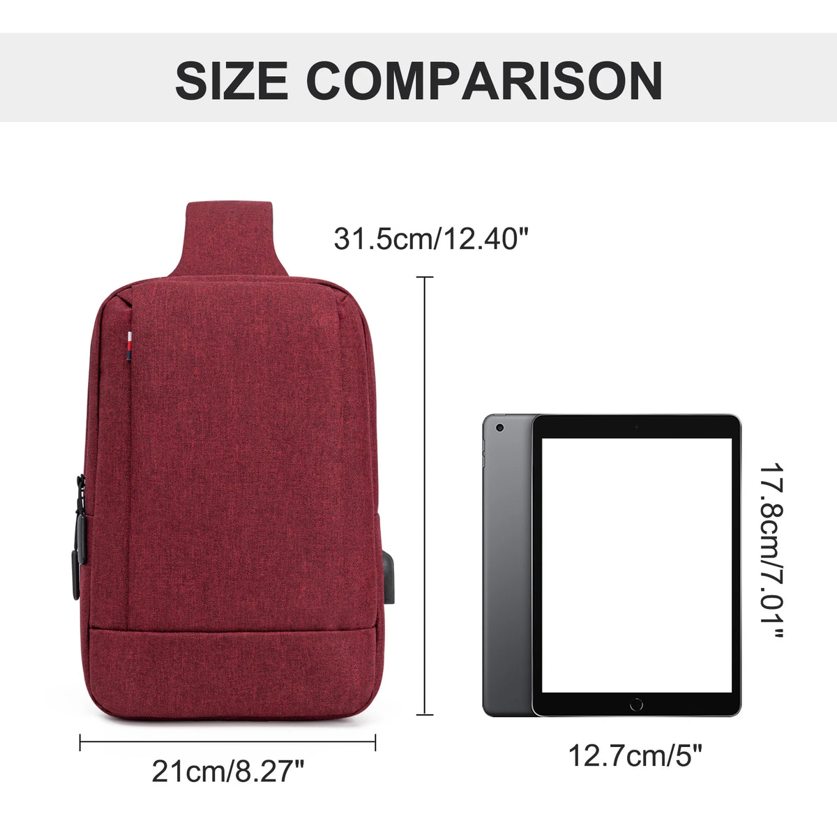 Men Bag Fashion New Solid Color Men Chest Bag Outdoor Casual Fashion One Shoulder Crossbody Bag Nylon USB Charging Shoulder Bags