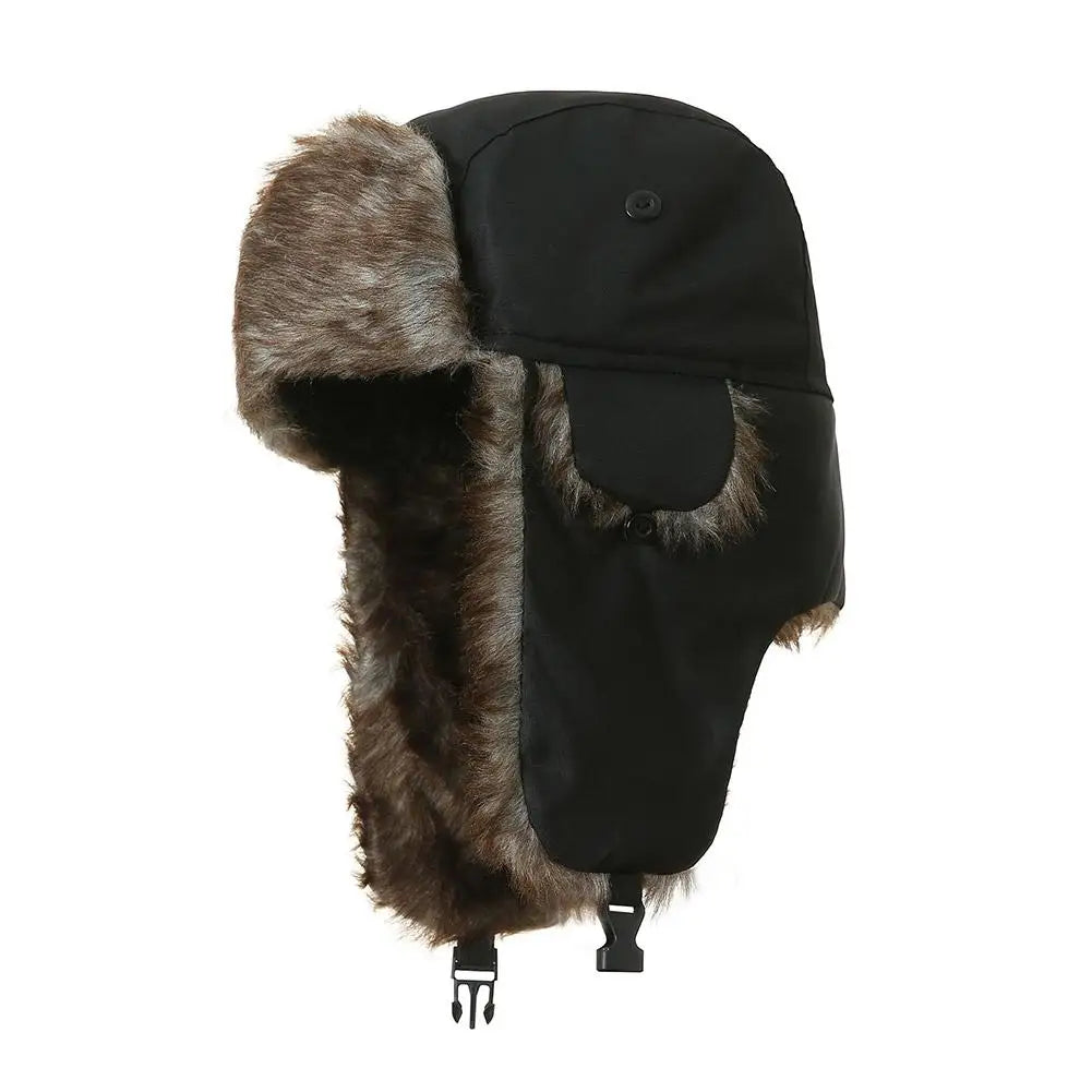 Men Women Trapper Hats Russian Ushanka Warm Winter Fur Earflap Hat Outdoor Sports Skiing Hunting Fishing Plush Cap