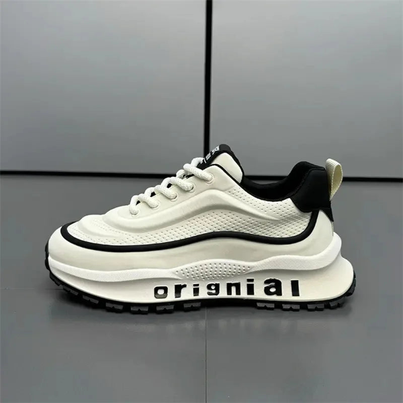 New Sneakers Men Wear Resistant Anti Slip Breathable Running Shoes Thick Soled Height Boosting Casual Shoes Zapatos Para Hombres