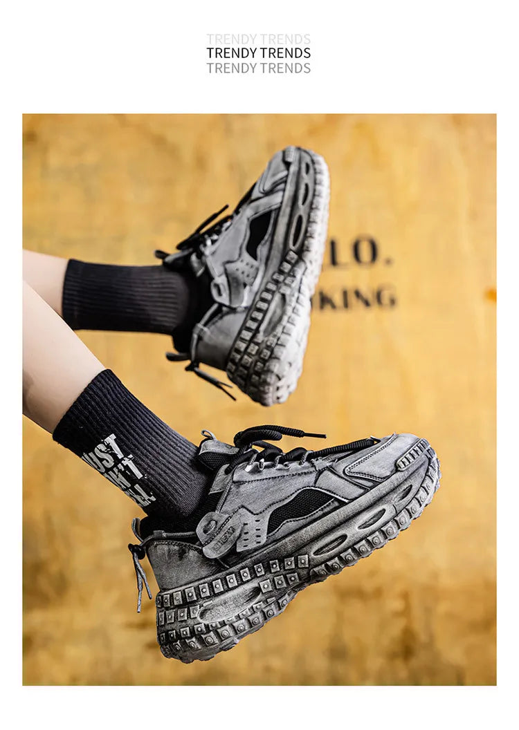 Men's Shoes 2025 Spring New Style Thick Sole Height Increasing Casual Mesh Breathable Fashion Trend Comfortable Chunky sneakers