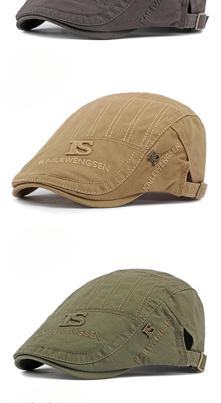 2026 Hat Men's Spring Summer  Embroidery Cotton Cap British Vintage Fashion Forward Hat Women's Casual Beret Youth Hat