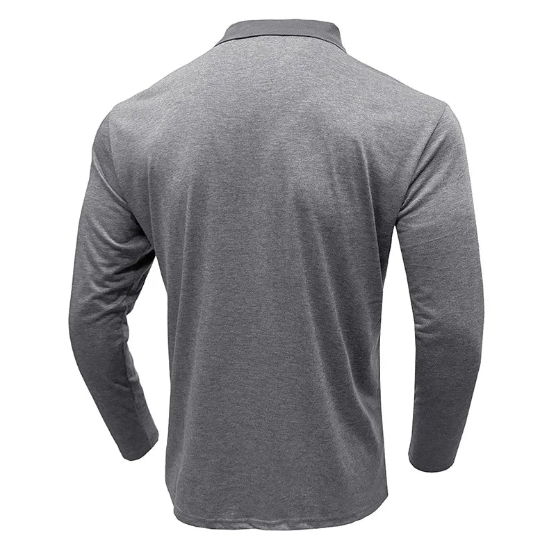 Men's Long Sleeve Polo Shirt Color Block Stripe Design Casual Slim Fit Pullover Breathable Knit Top for Daily Wear & Layering