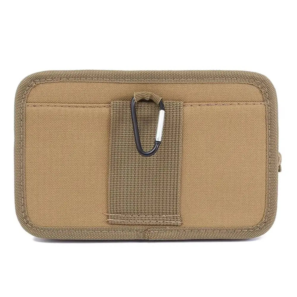 Bum Bag Men Waist Pack Phone Holder Multi-Compartment Mobile Phone Bags Canvas Zipper Close Men Wallet Pouch Hiking Cycling