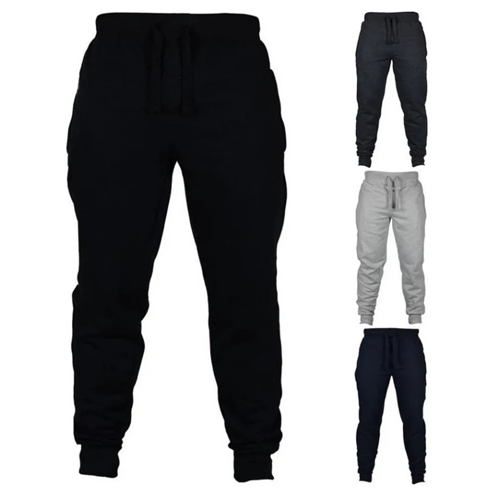 Autumn and Winter Men Warm Casual Pants Fitness Sportswear Tracksuit Bottoms Trousers Black Gyms Jogger Pants