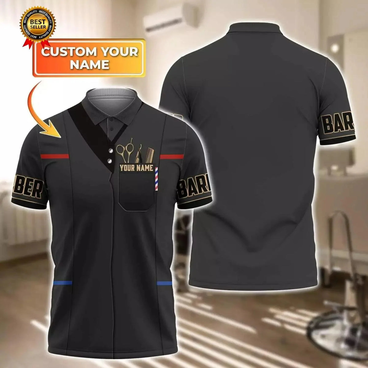 2025 Barber Short Sleeve Polo Shirts For Men Clothing Hairdresser Cosplay POLO Shirt Custom Name Uniform Jersey Male Y2k Tops