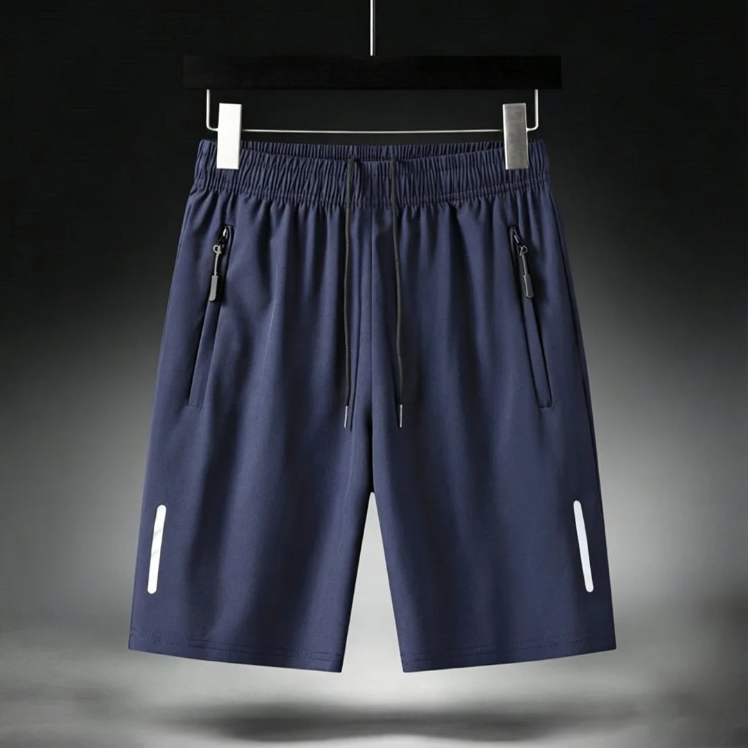 Men's Summer Ultra-thin Ice Silk Beach Casual Shorts Jogging Sport Quick Dry Male Zipper Loose Gym Sports Short Pants Sweatpant