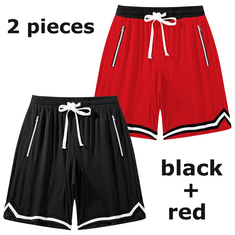 Men's Fitness Joggers Casual Breathable Short Sports Basketball Shorts Mesh Quick Dry Gym Shorts for Male Pants Summer