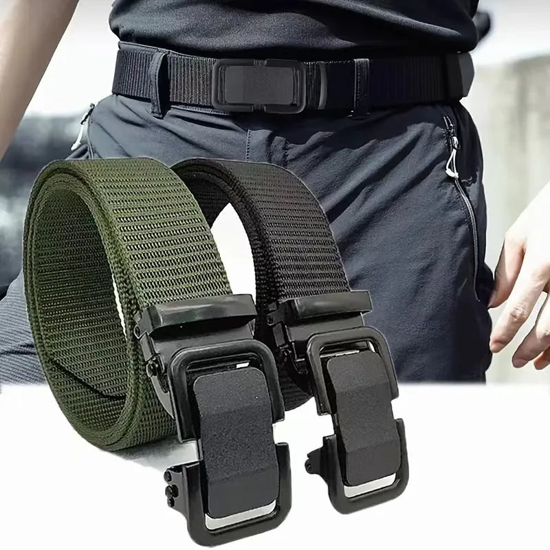 Men's Waist Belt, Outdoor Military Training, Casual Versatile Tactical Pants Belt, Fashionable Automatic Buckle Belt