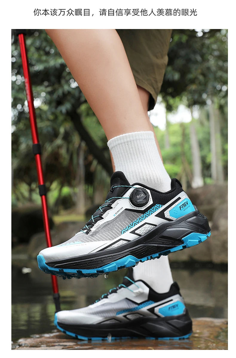 Shoes for Men 2025 New Men Sneakers Leather Waterproof Mountaineering Camping Hiking Shoes Thick Sole Comfortable Running Shoes