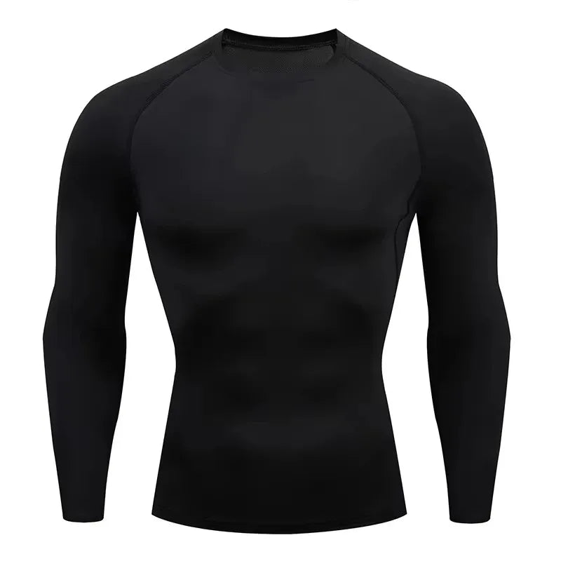 Men Gym Sport T-shirt Compression Elastic Quick Dry Tight Sweat-Wicking Breathable Jogging Running Fitness Athletic Workout Tee