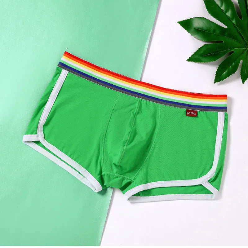 Rainbow Belt Boxershorts Men Boxers Male Underwear Panties Cotton Shorts Boxer Youth Breathable Comfortable Underpants Cueca