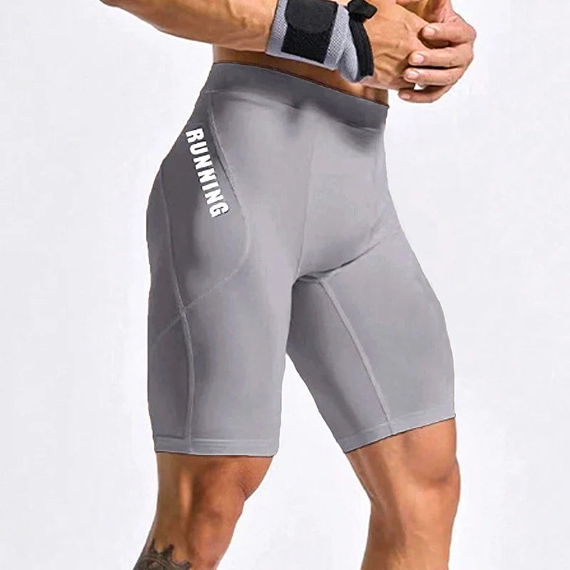 Men Bodybuilding Shorts Fitness Workout Inseam Gym Knickers Male Muscle Alive Elastic Compression Tights Skinny Leggins Hombre