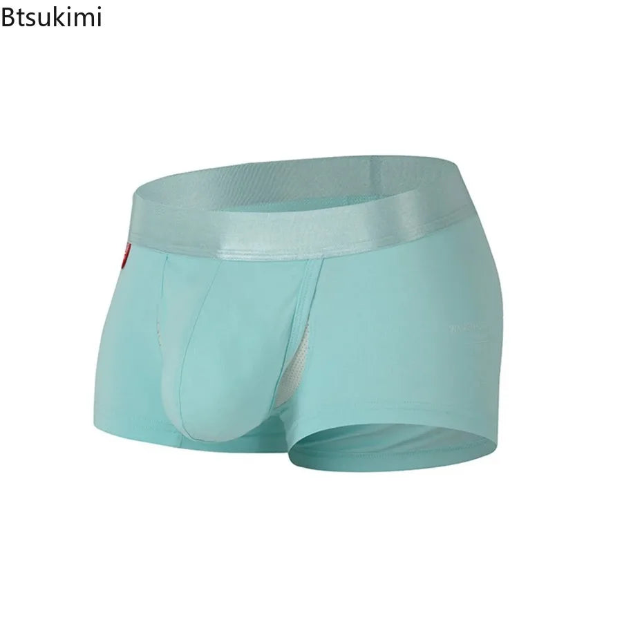2026 Summer Fashion Personality Creative Comfortable Mid Waist Flat Angle Separation Men's Boxers Breathable Sexy Thin Panties