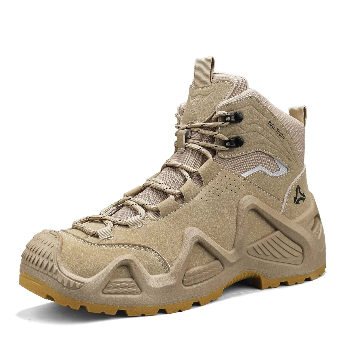 Hiking Boots Men Fashionable Outdoor Anti-slip Work Boots Lace Wear-resistant Sole All-terrain Walk Camping Travel Snow Boots